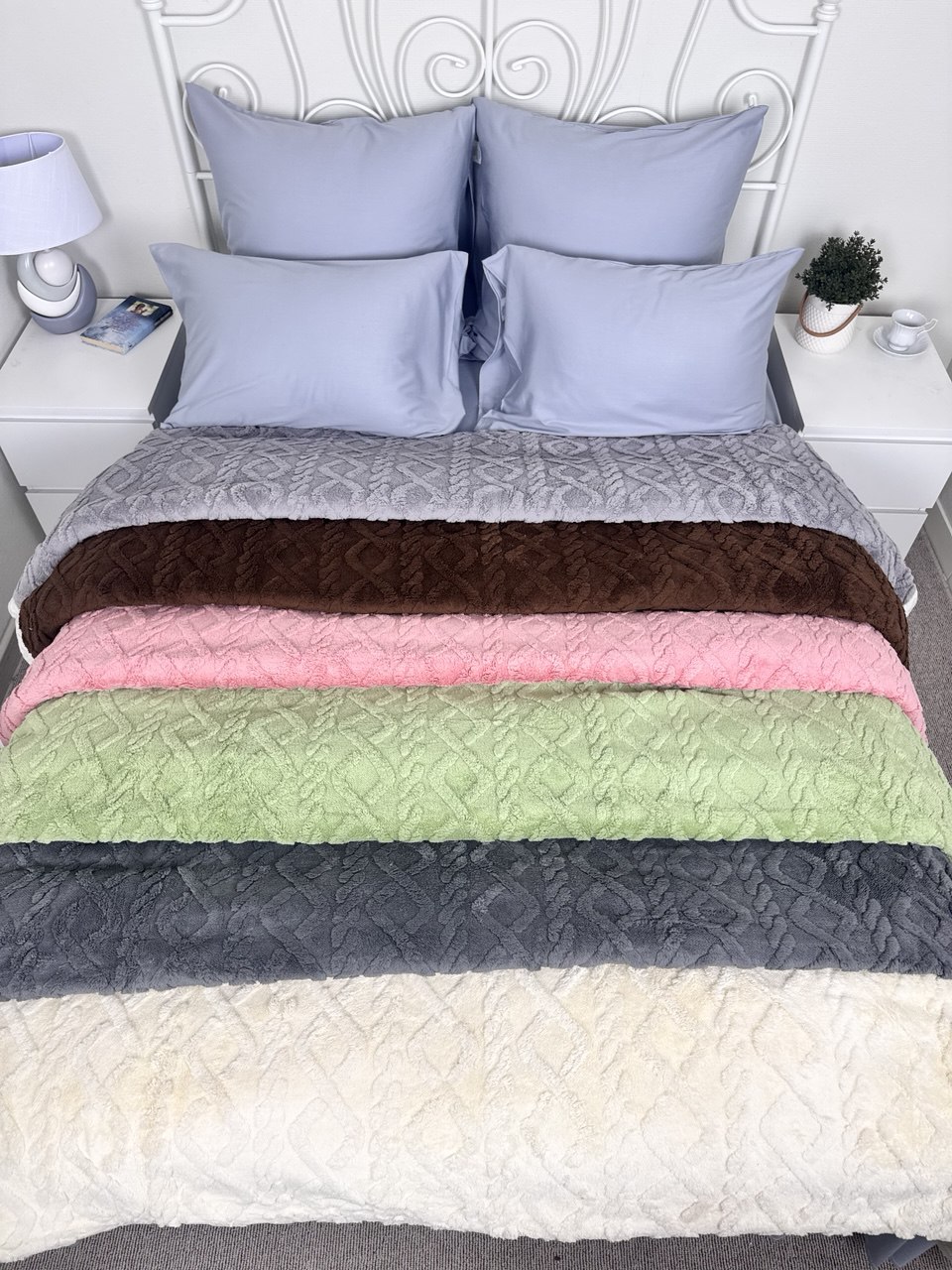 Плед велсофт духсторонний косичка СД