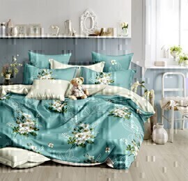 КПБ семейный поплин Оливковая коллекция Реноме 